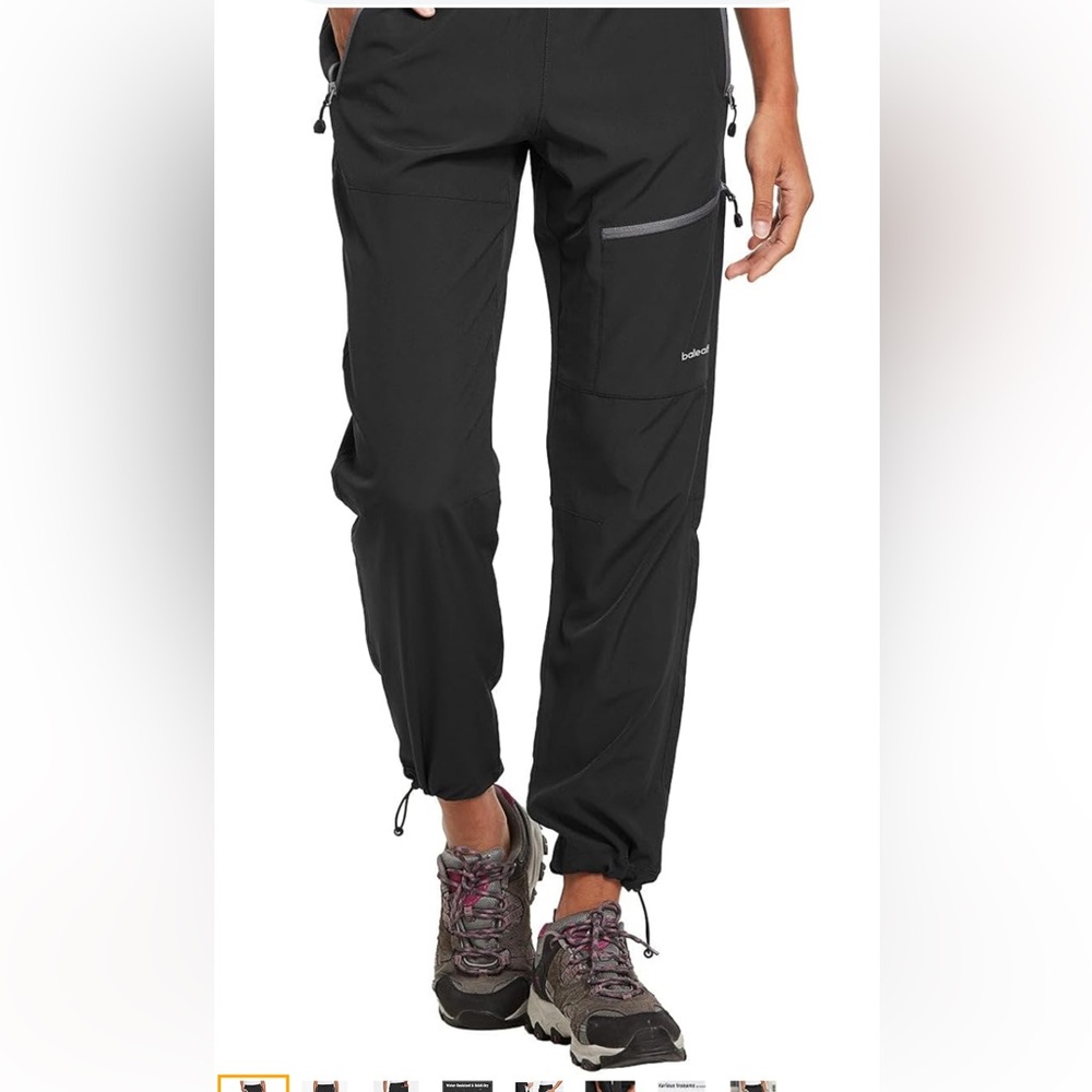 Baleaf Black Joggers with Gray Accents